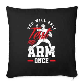 Drôle de baseball - Housse de coussin décorative 45 x 45 cm - noir - Devant
