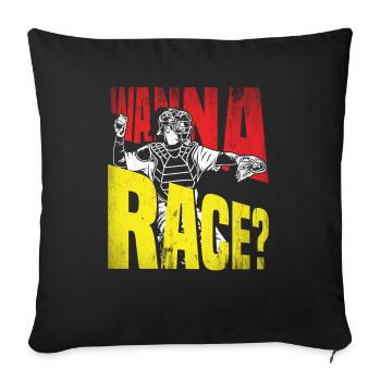 Funny Baseball - Sofa pillowcase 17,3'' x 17,3'' (45 x 45 cm) - black - Front