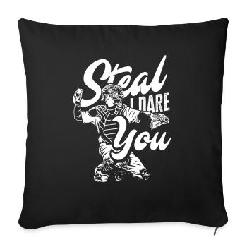 Drôle de baseball - Housse de coussin décorative 45 x 45 cm - noir - Devant