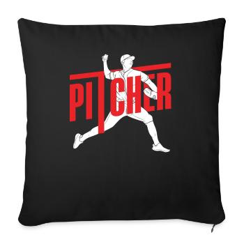 Funny Baseball - Sofa pillowcase 17,3'' x 17,3'' (45 x 45 cm) - black - Front