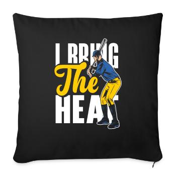 Drôle de baseball - Housse de coussin décorative 45 x 45 cm - noir - Devant