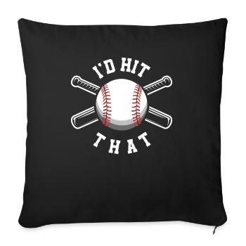 Drôle de baseball - Housse de coussin décorative 45 x 45 cm - noir - Devant