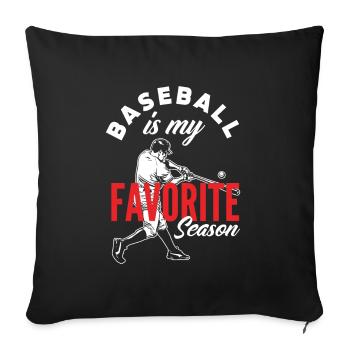 Drôle de baseball - Housse de coussin décorative 45 x 45 cm - noir - Devant