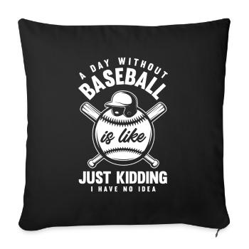 Drôle de baseball - Housse de coussin décorative 45 x 45 cm - noir - Devant