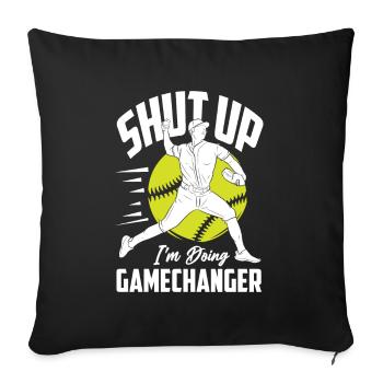 Funny Baseball - Sofa pillowcase 17,3'' x 17,3'' (45 x 45 cm) - black - Front