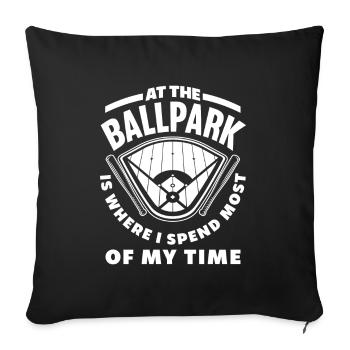 Drôle de baseball - Housse de coussin décorative 45 x 45 cm - noir - Devant