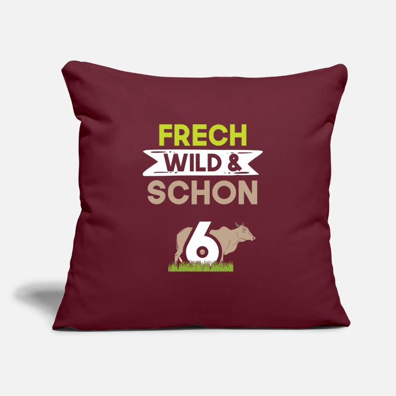 6 Jahre Geburtstag Junge Mädchen Kuh Sofakissenbezug 45 x 45 cm