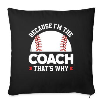 Drôle de baseball - Housse de coussin décorative 45 x 45 cm - noir - Devant