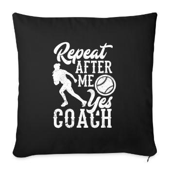 Funny Baseball - Sofa pillowcase 17,3'' x 17,3'' (45 x 45 cm) - black - Front