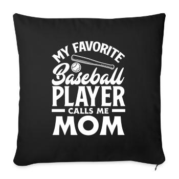 Drôle de baseball - Housse de coussin décorative 45 x 45 cm - noir - Devant
