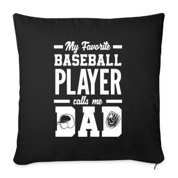 Funny Baseball - Sofa pillowcase 17,3'' x 17,3'' (45 x 45 cm) - black - Front