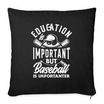 Drôle de baseball - Housse de coussin décorative 45 x 45 cm - noir - Devant