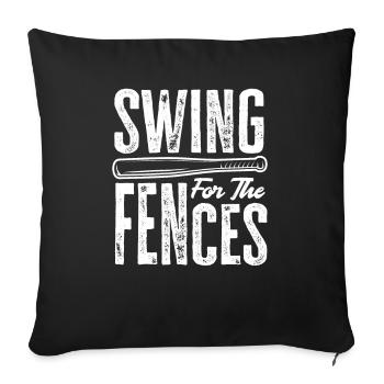 Drôle de baseball - Housse de coussin décorative 45 x 45 cm - noir - Devant
