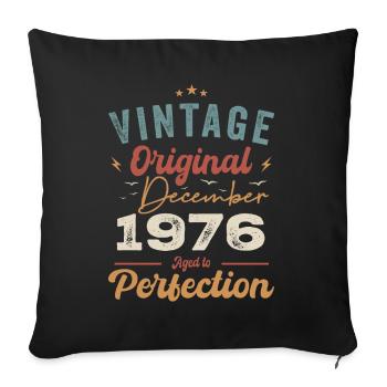 Vintage Geburtstag - Dezember 1976 - Geschenkidee - Sofakissenbezug 45 x 45 cm - Schwarz - Vorne