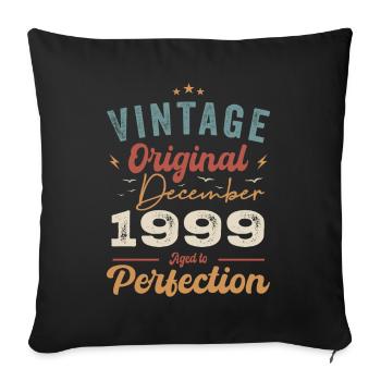 Vintage Geburtstag - Dezember 1999 - Geschenkidee - Sofakissenbezug 45 x 45 cm - Schwarz - Vorne