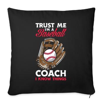 Funny Baseball - Sofa pillowcase 17,3'' x 17,3'' (45 x 45 cm) - black - Front