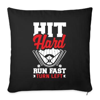 Drôle de baseball - Housse de coussin décorative 45 x 45 cm - noir - Devant