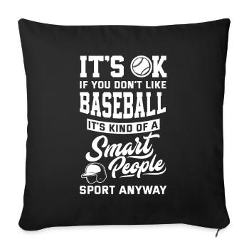 Drôle de baseball - Housse de coussin décorative 45 x 45 cm - noir - Devant