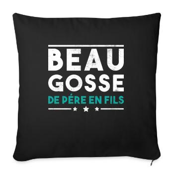 Beau Gosse De Père En Fils - Housse de coussin décorative 45 x 45 cm - noir - Devant