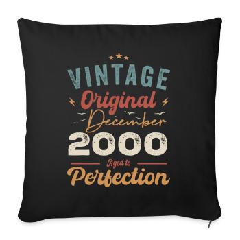 Vintage Birthday - December 2000 - Gift Idea - Sofa pillowcase 17,3'' x 17,3'' (45 x 45 cm) - black - Front