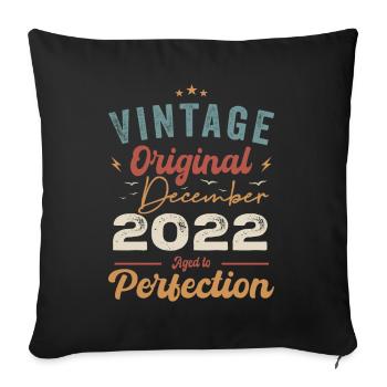 Anniversaire Millésime - Décembre 2022 - Idée Cadeau - Housse de coussin décorative 45 x 45 cm - noir - Devant