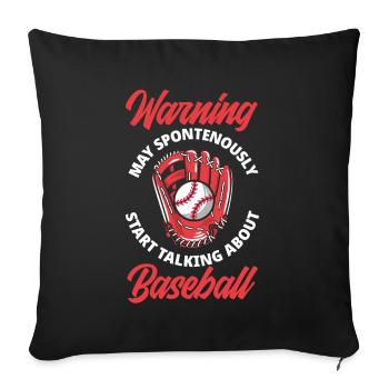 Drôle de baseball - Housse de coussin décorative 45 x 45 cm - noir - Devant