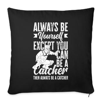 Drôle de baseball - Housse de coussin décorative 45 x 45 cm - noir - Devant