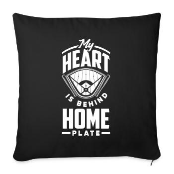 Drôle de baseball - Housse de coussin décorative 45 x 45 cm - noir - Devant