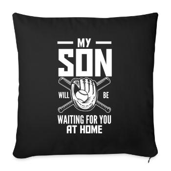 Drôle de baseball - Housse de coussin décorative 45 x 45 cm - noir - Devant