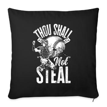 Funny Baseball - Sofa pillowcase 17,3'' x 17,3'' (45 x 45 cm) - black - Front