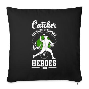 Funny Baseball - Sofa pillowcase 17,3'' x 17,3'' (45 x 45 cm) - black - Front