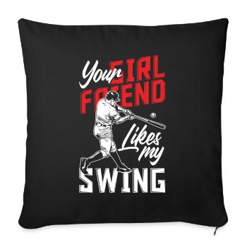 Funny Baseball - Sofa pillowcase 17,3'' x 17,3'' (45 x 45 cm) - black - Front
