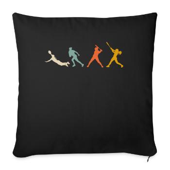 Drôle de baseball - Housse de coussin décorative 45 x 45 cm - noir - Devant