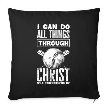Drôle de baseball - Housse de coussin décorative 45 x 45 cm - noir - Devant