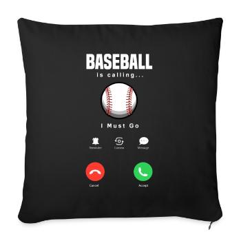 Funny Baseball - Sofa pillowcase 17,3'' x 17,3'' (45 x 45 cm) - black - Front