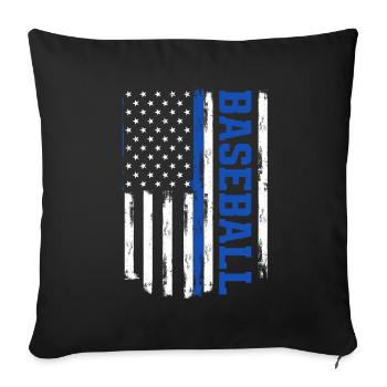 Funny Baseball - Sofa pillowcase 17,3'' x 17,3'' (45 x 45 cm) - black - Front
