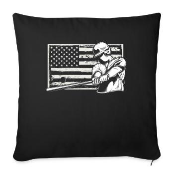 Drôle de baseball - Housse de coussin décorative 45 x 45 cm - noir - Devant