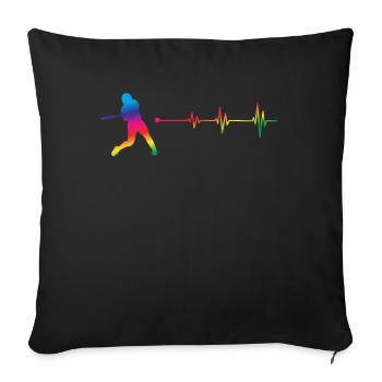 Drôle de baseball - Housse de coussin décorative 45 x 45 cm - noir - Devant