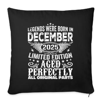 Dezember 2025 Jahrestag Dezember 2025 Dezember - Sofakissenbezug 45 x 45 cm - Schwarz - Vorne