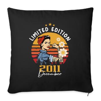 December 2011 Birthday Present December 2011 - Sofa pillowcase 17,3'' x 17,3'' (45 x 45 cm) - black - Front