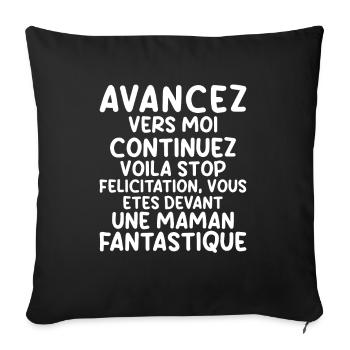 Femme Humour Super Cadeau Pour Maman Marrant Fille - Housse de coussin décorative 45 x 45 cm - noir - Devant