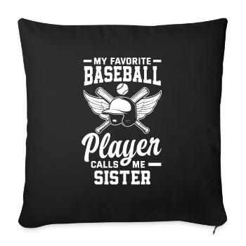 Funny Baseball - Sofa pillowcase 17,3'' x 17,3'' (45 x 45 cm) - black - Front