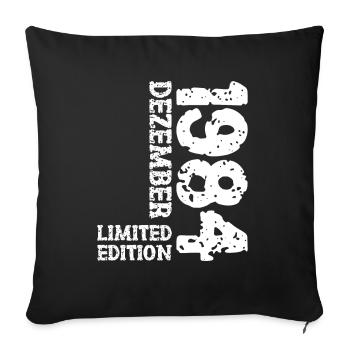 1984 décembre édition limitée 39e anniversaire décoration - Housse de coussin décorative 45 x 45 cm - noir - Devant