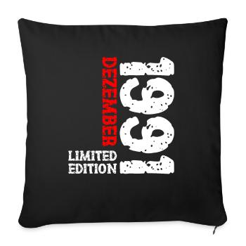 1991 December Limited Edition 32nd Birthday Decoration - Sofa pillowcase 17,3'' x 17,3'' (45 x 45 cm) - black - Front