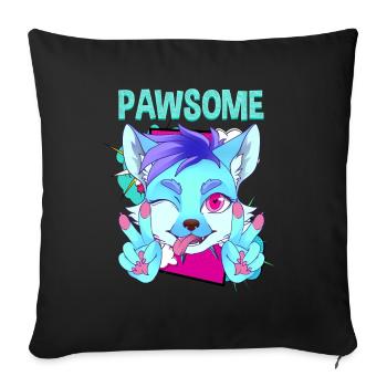 Pawsome I Furry Fandom Cospaly - Sofakissenbezug 45 x 45 cm - Schwarz - Vorne