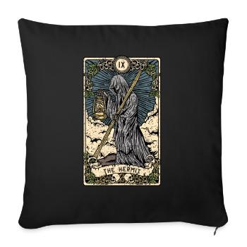 The Hermit I Witchcraft Tarot Card I Fortune - Sofakissenbezug 45 x 45 cm - Schwarz - Vorne