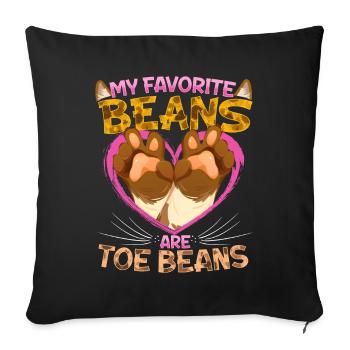 My favorite beans are toe beans I Furry Fandom - Sofa pillowcase 17,3'' x 17,3'' (45 x 45 cm) - black - Front