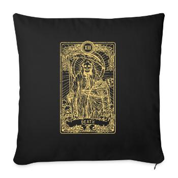 Mort I Carte de Tarot satanique I Diseuse de bonne aventure - Housse de coussin décorative 45 x 45 cm - noir - Devant