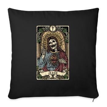Jesus I Tarot Card I Hellseher - Sofakissenbezug 45 x 45 cm - Schwarz - Vorne
