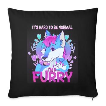 C’est difficile d’être normal, je suis un cosplay à fourrure - Housse de coussin décorative 45 x 45 cm - noir - Devant